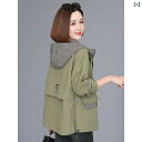 ウインドブレーカー レディース 春秋 婦人服 大きめサイズ ジャンパー フード カジュアル アウトドア ショッピング おしゃれ チェック 緑 赤 カーキ