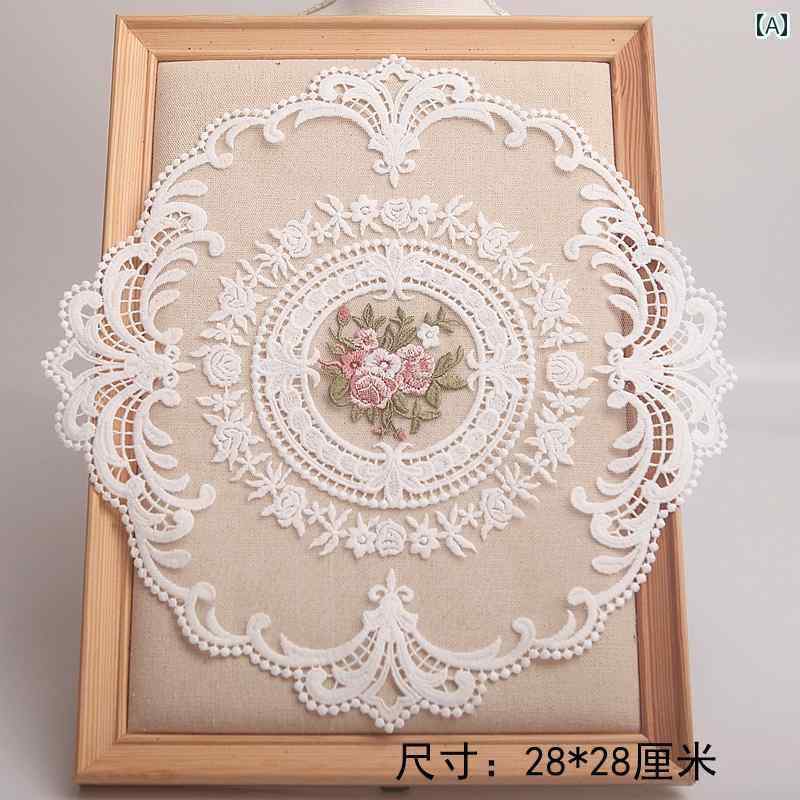 テーブルセンター レース 韓国 ラウンド 刺繍 インテリア ダイニング 装飾 クロス 小道具 レトロ おし..
