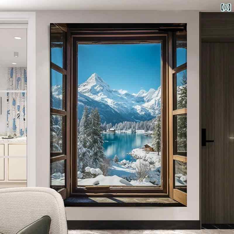 タペストリー 風景 壁掛け おしゃれ 海 景 インテリア グッズ 窓の 外 海辺 ヤシの木 綿 キャンバス 布 夏 吊り下げ 寝室 リビング ルーム 装飾