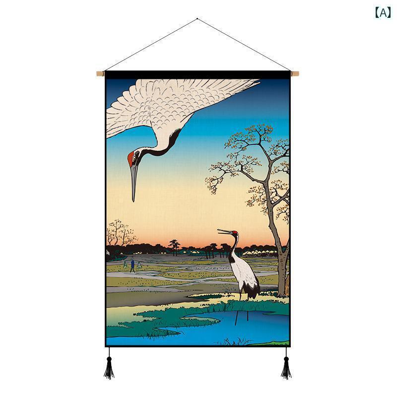 タペストリー 風景 山 景 壁掛け 布ポスター ウォールアート インテリア 装飾 和風 浮世絵風 波 鯉 鶴 厚手 カバー おしゃれ