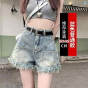ダメージ デニム ショートパンツ レディース 大人 大きめサイズ ハイウエスト ズボン ボトムス ジーンズ Gパン 夏 ゆったり ワイド 着瘦せ ...