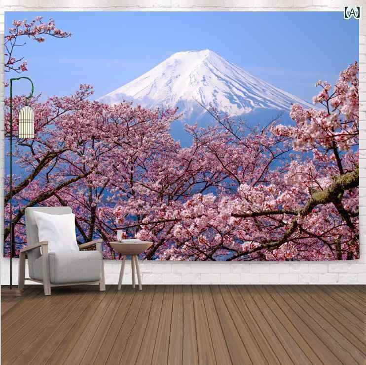 タペストリー 風景 山 絶景 景 壁掛け 布ポスター ウォールアート インテリア 装飾 街並み 桜 寝室 書..
