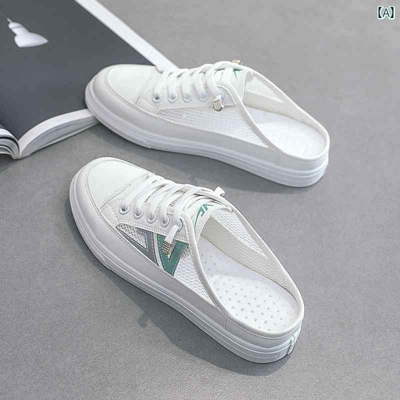 かかしスニーカー スリッパ スリッポン シューズ レディース カジュアル ドライビング キャンバス レー..