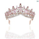 ウエディング ティアラ ヘアアクセサリー 結婚式 ブライダル レディース クラウン ヘッドバンド コーム 華やか 撮影 赤 ピンク 緑