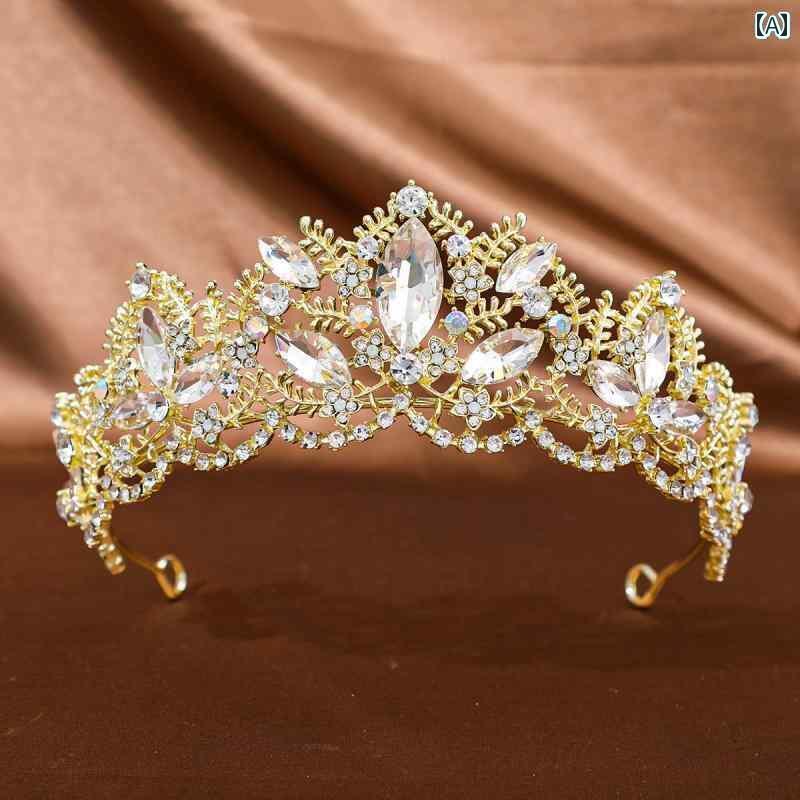 ウエディング ティアラ ヘアアクセサリー 結婚式 ブライダル ヘッド ウェア エレガント クラウン 撮影 発表会 かわいい 白 赤 緑