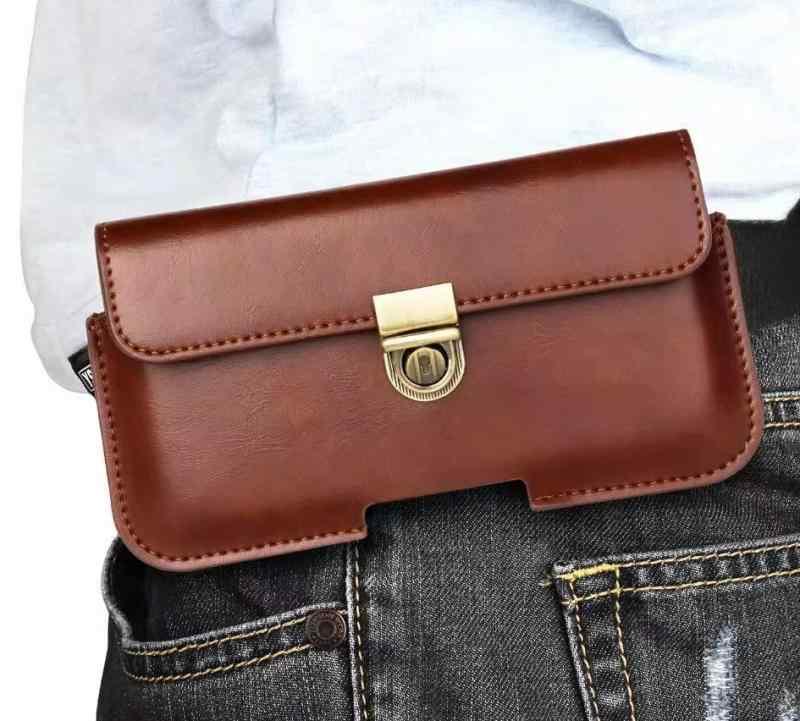 ベルトポーチ メンズ ウエスト 革 携帯電話 スマホ ケース ハンギング バッグ PU ビジネス 旅行 カード バックル 薄手 黒 濃茶 黄赤