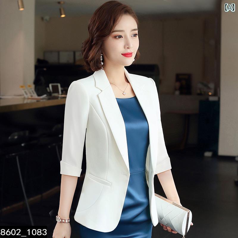 レディース ジャケット 薄手 春夏 襟 ビジネス オフィス 無地 シンプル 通勤 七分袖 長袖 大きめサイズ アプリコット 黒 ワンピース 上下セット ズボン