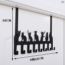 ハンガーフック ドア 韓国 家庭 リビング ベッドルーム 衣装 小物 収納 便利 グッズ 使いやい 鉄 8連 黒 シルバー 鹿 英文字ロゴ かわいい