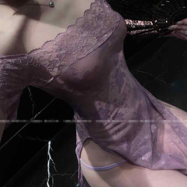 大きいサイズ ワンピース レディース パジャマ 寝巻き スダメージレス 軽熟 セクシー スリット