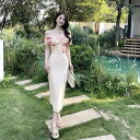ワンピース レディース 夏 フレンチ プリント オフショルダー セクシー スリム 着痩せ ヒップラップ ロングスカート ワンピース レディース 夏 フレンチ プリント 肩出し セクシー 細見え ボディコンシャス ロングスカート
