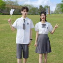 セーラー服 女子 学生用 半袖 白 セーラー襟 薄手 シャツ ミニスカート セットアップ 学生服 卒業式 入学式 通学 春夏