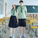 Tシャツ 小学生 中学生 ジュニア キッズ 男の子 女の子 半袖 学園風 制服 セットアップ 綿 コットン 夏 運動会 体育祭 クラスTシャツ クラス活動向けの服 上下セット 通学 普段使い