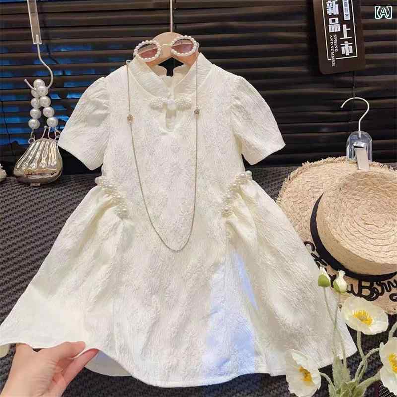 子供服 女の子 キッズ かわいい おしゃれ 夏新 西洋 韓 チャイナ エレガント ボタン スカート