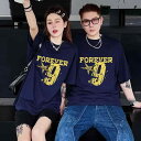Tシャツ 半袖 カップル ペアルック 男女兼用 アメリカンヴィンテージ レトロプリント 高級感 個性的 ゆったり 大きめサイズ 綿 丸首 春夏 カジュアル トップス 白 黒 紺