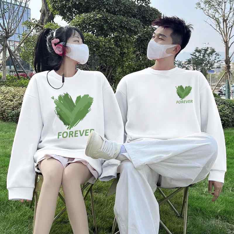 スウェット カップル ペアルック 男女兼用 パーカー トレーナー プルオーバー クルーネック 春秋冬 綿混 ポリエステル混 ゆったり 大きめ カジュアル 普段使い 部屋着 高級感 トレンド 型崩れしにくい ホワイト ブラック モノトーン