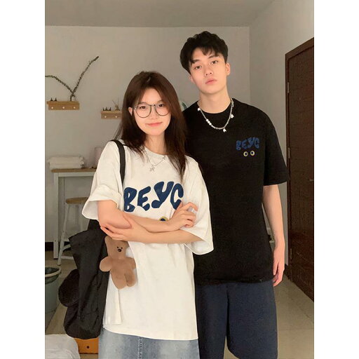 Tシャツ ペアルック 半袖 ゆったり 春夏 綿 プリント 高級感 トレンド ストリート クルーネック お手入れが簡単 普段使い カジュアル Tシャツ ペアルック 半袖 ゆったり 春夏 綿 プリント 高級感 トレンド ストリート クルーネック お手入れが簡単 普段使い カジュアル