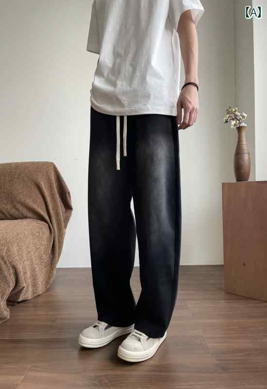 ズボン メンズ カジュアル おしゃれ パンツ 夏 薄手 涼しい 涼しい イン ストリート 起毛 ウォッシュド 美白 クール ドレープ性 マチェーテ