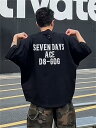 Tシャツ メンズ トップス ゆったりとした大きめのシルエット ドルマンスリーブ 半袖 丸首 ロゴプリント アメカジ ストリート系 カジュアル 綿ポリエステル混紡 通気性 春夏