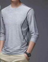 Tシャツ メンズ 長袖 薄手 軽量 ゆったりとした大きめのデザイン ひんやりとした肌触り 汗をかいてもすぐに乾く 風通しが良い 丸首 カジュアル 普段使い 部屋着 スポーツ アウトドア 春夏 ポリエステルを混ぜた生地