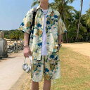 上下セット メンズ 水辺の服装 水陸両用 速乾 接触冷感 半袖 短パン 行楽地 海辺 長期休暇 夏服 ゆったり 薄手 ポリエステル素材