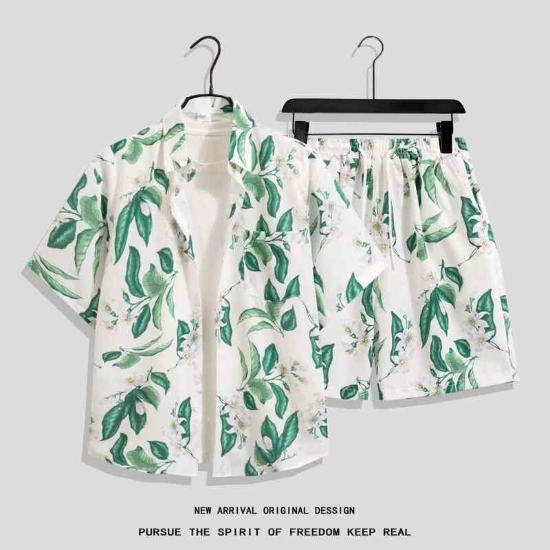 アロハシャツ メンズ セットアップ 高級感 接触冷感 ペアルック 半袖 花柄 ビーチ ショートパンツ カジュアル ゆったりとしたシルエット 開襟 薄手 夏 ポリエステル