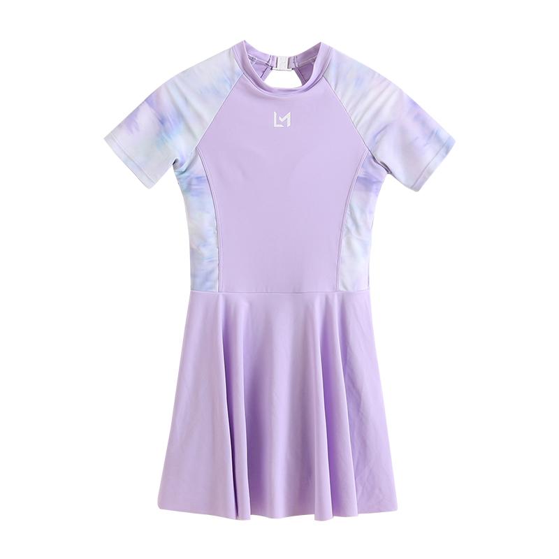 水着 女の子 子ども用 小学生 中学生 女子 一体型 練習用 学校用水着 水泳場 体型隠し 春夏 紫色