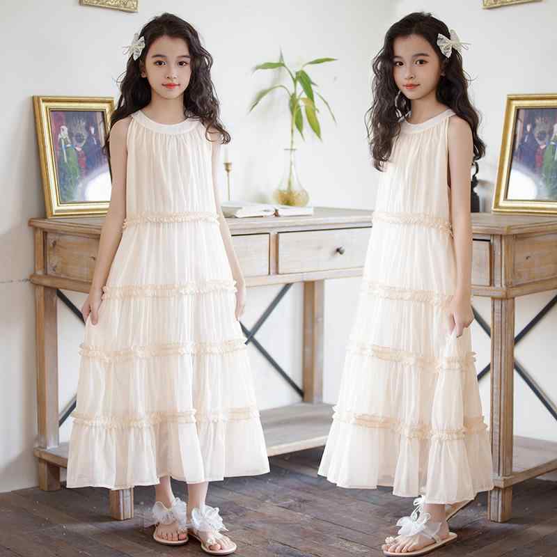 ワンピース 女の子 夏物 かわいい プリンセス ロング丈 ジャンパースカート 上品 シフォン ティアード..