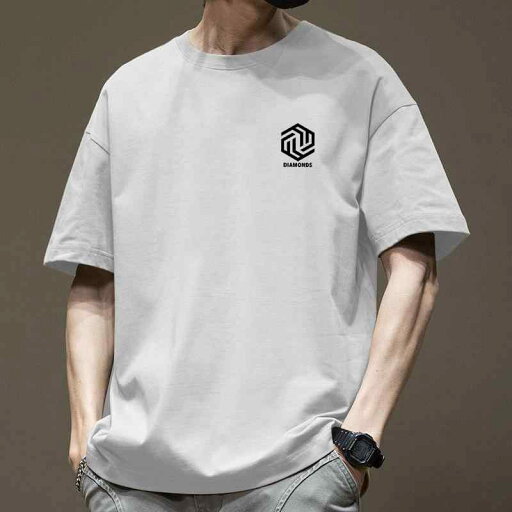 Tシャツ メンズ 半袖 ゆったりとした大きめサイズ 綿 厚手の生地 ストリート系 カジュアル クルーネック ドロップショルダー 春夏 プリント 通気性 お手入れ簡単 綿 普段使い Tシャツ メンズ 半袖 ゆったりとした大きめサイズ 綿 厚手の生地 ストリート系 カジュアル クルーネック ドロップショルダー 春夏 プリント 通気性 お手入れ簡単 綿 普段使い