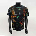 半袖Tシャツ メンズ ストリート系 アメリカンデザイン クルーネック グラフィックプリント 個性的 エスニック柄 ゆったり ゆるいシルエット 上質 綿混 夏 接触冷感 黒