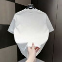 半袖Tシャツ メンズ 春夏 昔ながらの年代物 刺繍 ゆったりとした形 凝った作り 丸首 綿混 通気性 普段使い 日常使い くすんだ緑色 紫色 黒色 白色