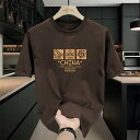 Tシャツ メンズ ユニセックス 半袖 厚手 プリント ゆったり 丸首 綿 綿 普段使い カジュアル 通気性 春夏