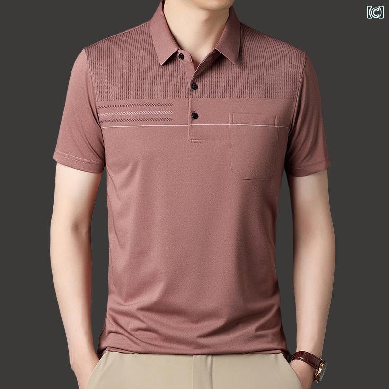 ポロシャツ メンズ 半袖 チェック プルオーバー Tシャツ 襟 ゆったり