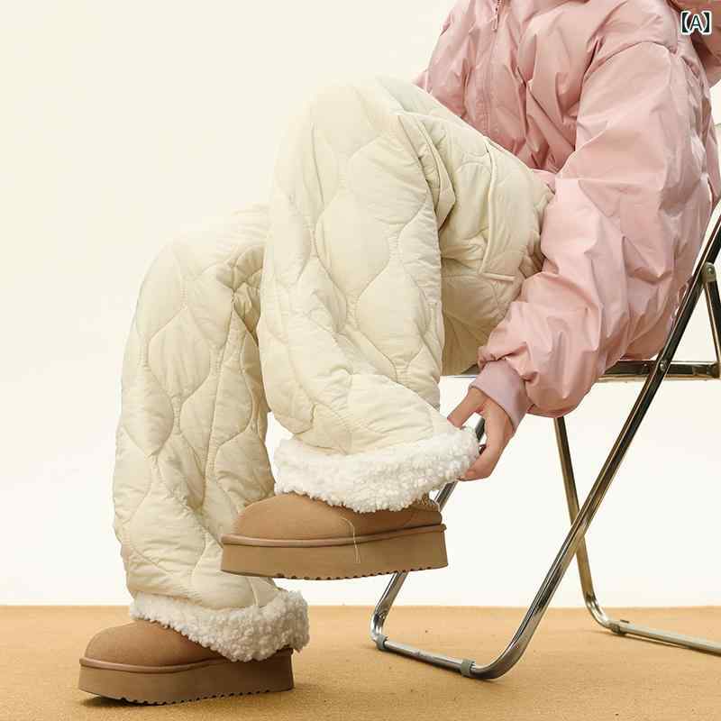 パンツ メンズ 冬物 極寒 極厚 裏ボア 防寒 保温 暖かい 普段使い 外出着 ストレート ゆったり ナイロ..