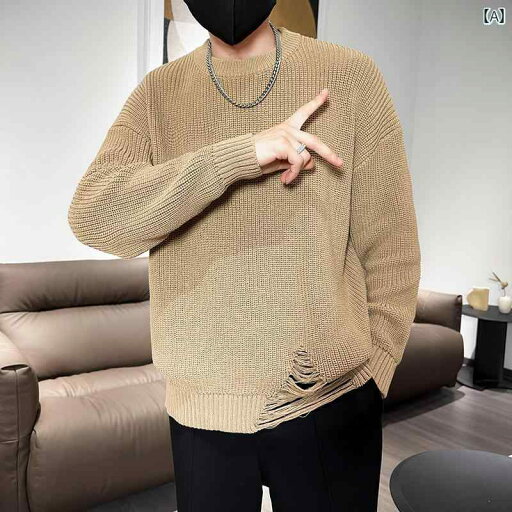 セーター メンズ ニット トップス 冬 暖かい ファッション ソリッドカラー 穴 ニット 春秋 シャツ ファッション トレンディ セーター メンズ ニット トップス 冬 暖かい ファッション ソリッドカラー 穴 ニット 春秋 シャツ ファッション トレンディ