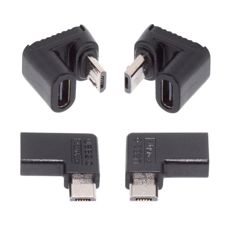 NFHK 2個入りUSB2.0 8P USB Type-C USB-Cオス電源アダプタ 480Mbpsデータ チェーン穴付き
