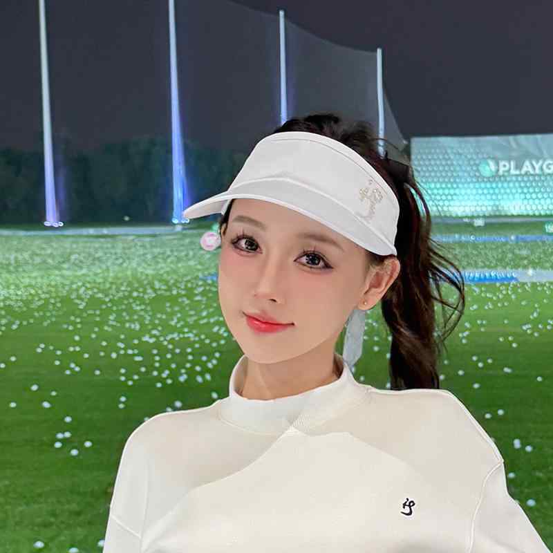 サンバイザー 女性用 ゴルフ 日差し対策 UVカット 春夏 アウトドア スポーツ ロングリボン 速乾性 通気..