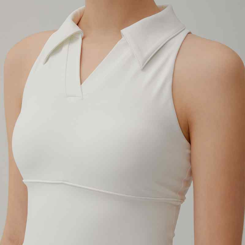 テニスウェア レディース ノースリーブ シャツ テニススカート セットアップ 襟付き ポロ襟 アメリカン..