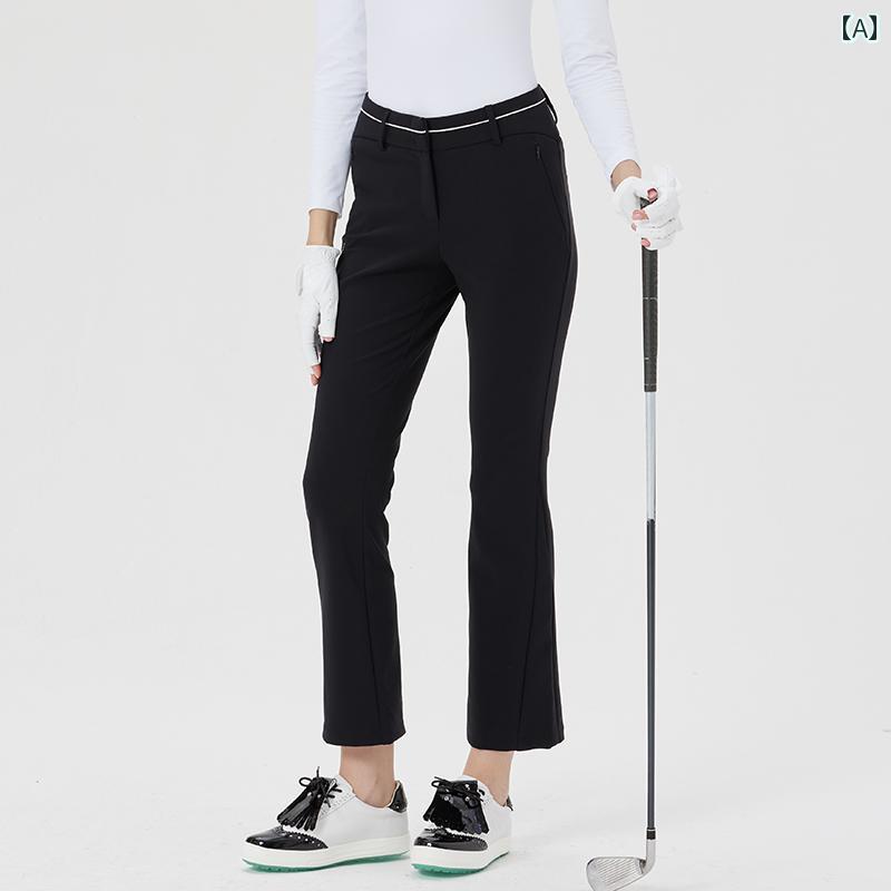 ゴルフパンツ レディース 春夏 スリム フィット ブーツカット 微フレア 速乾性 ストレッチ 高伸縮性 高級感 長ズボン
