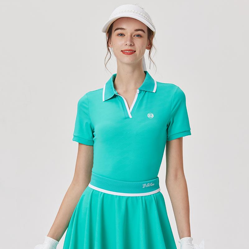 ゴルフ レディース 半袖 Tシャツ ポロシャツ トップス 春夏 吸汗速乾 通気性 高級感 ブラック ピンク グリーン