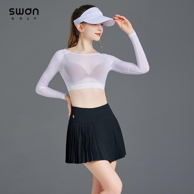 ゴルフウェア レディース 接触冷感 UVカット 長袖 トップス 高弾性 ストレッチ 通気性 吸湿速乾 インナ..