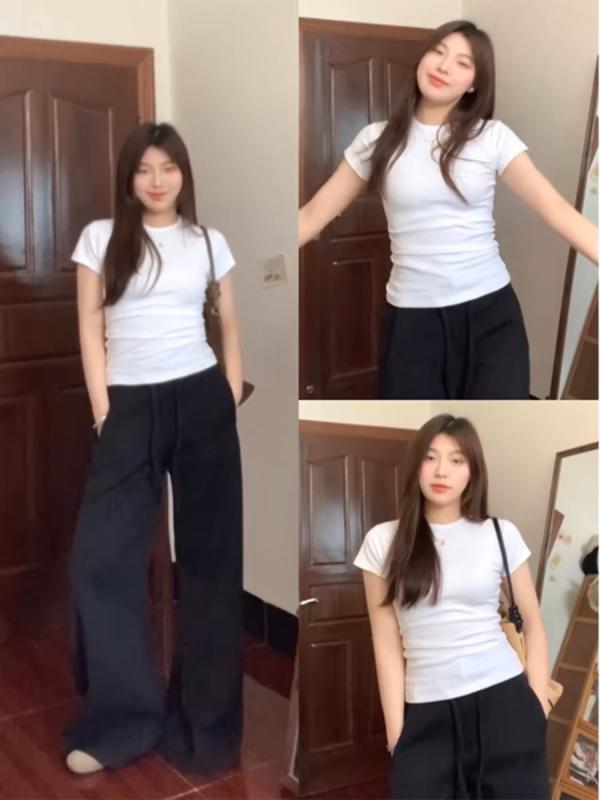 Other - Tシャツ レディース 大きいサイズ ゆったり 体型カバー 着痩せ 細見え レギュラーショルダー 半袖 ラウンドネック デザイン 春夏 カジュアル 普段使い インナー 無地 トップス