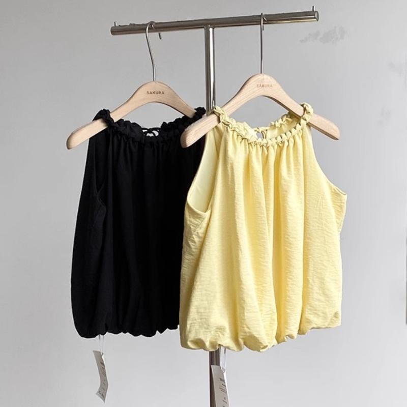 トップス レディース ホルターネック ノースリーブ タンクトップ ケーブル編み ツイスト編み ゆったり ..