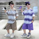 上下セット 男の子 子供用 半袖 Tシャツ 短パン 半ズボン 縦縞 横縞 薄手 吸湿速乾 接触冷感 通気性 軽量 丈夫 おしゃれ 春夏 通学 普段使い 紫色系 薄茶色系