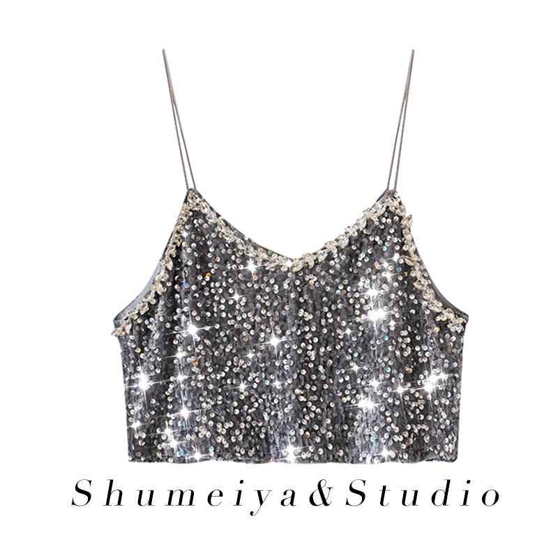 ・デザイン: キャミソール・スタイル: 汎用・フィット: スリムフィット・丈: ショート丈・サイズ: フリーサイズ・カラー展開: グレー、ブラック、レッド、ゴールド、グリーン、ブルー、パープル・組み合わせ形式: 単品