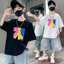 男の子 キッズ セットアップ 春夏 半袖 Tシャツ ショートパンツ 上下セット ストリート系 クール かっこいい カジュアル 綿素材 通気性 耐久性 お出かけ 普段使い 白 黒 プリント