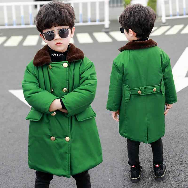コート 男の子 子供 ミリタリー風 コットン 綿 中綿入り 厚手 裏ボア フード付き ミドル丈 冬用 防寒 ..