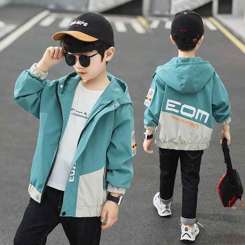 ジャケット 男の子 ボーイズ 春秋 フード付き ジップアップ 綿 ストリート系 普段使い おしゃれ カジュアル スタイリッシュ アウター 子供服 通学 グリーン ブラック