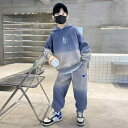 パーカー キッズ 男の子 子供服 スウェット セットアップ 上下セット 長袖 ロングパンツ 春秋 カジュアル デイリー 普段使い スタイリッシュ おしゃれ クール 綿 コットン ブルー パープル