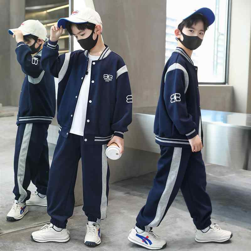 ジャージ 男の子 子供 春秋 スウェット 上下揃いの運動着 かっこよくおしゃれな普段着 綿混紡