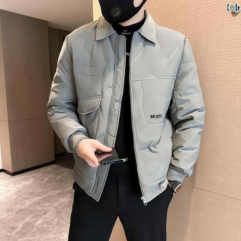 アウター メンズ カジュアル おしゃれ トレンディ 厚手 ダウン コットンジャケット 韓国 トレンド 冬 カジュアル 冬 コットンジャケット